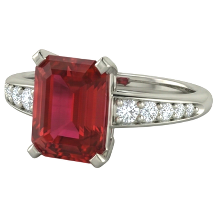 naturel rubis 4.35carats bague détail rapproché