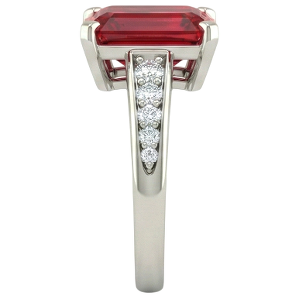 naturel rubis 4.35carats bague vue de dessus