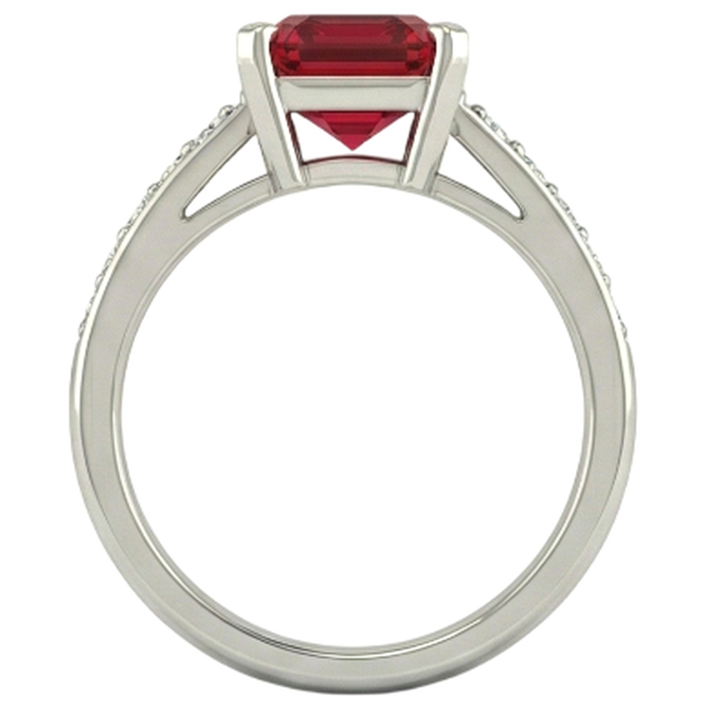naturel rubis 4.35carats bague vue de profil