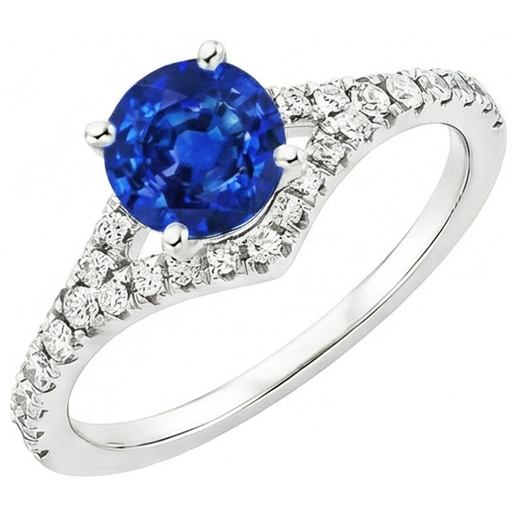 naturel round diamant 4.35carats bague vue de face