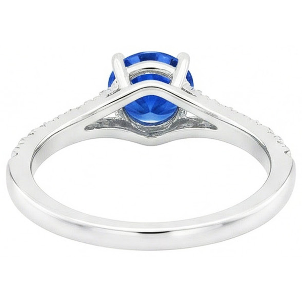naturel round diamant 4.35carats bague vue de profil