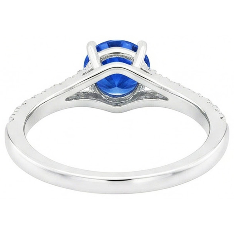 naturel round diamant 4.35carats bague vue de profil