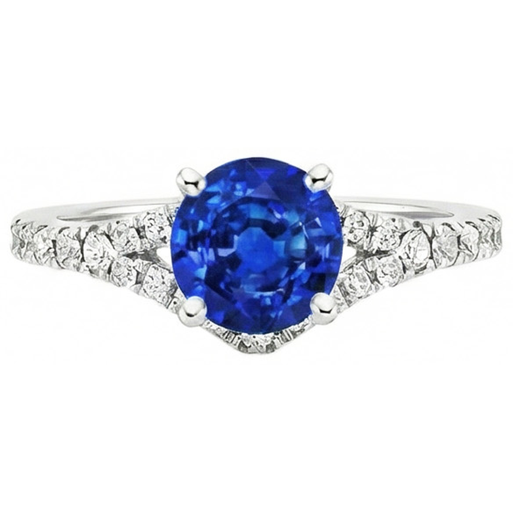 naturel round diamant 4.35carats bague angle de côté