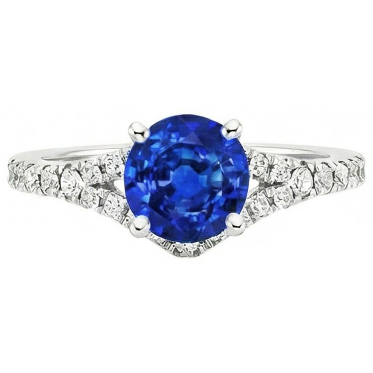 naturel round diamant 4.35carats bague angle de côté