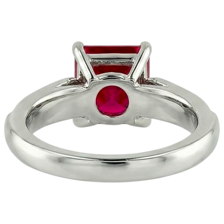 4.40 Carats Bague Princesse Rubis Rouge Et Diamant Naturels Extraits des Mines ( et non cultivés en laboratoire ) Étincelant Or 14K