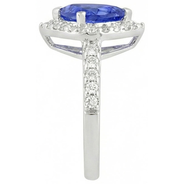 4.45 carats. Trillion de diamants saphir du Sri Lanka avec accents solitaires