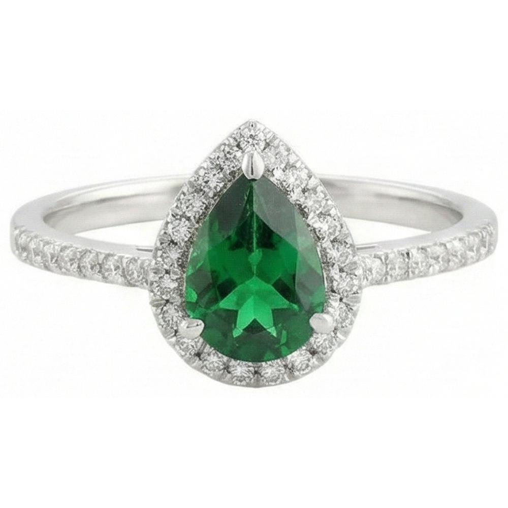 naturel pear diamant 4.50carats bague angle de côté