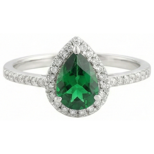 naturel pear diamant 4.50carats bague angle de côté