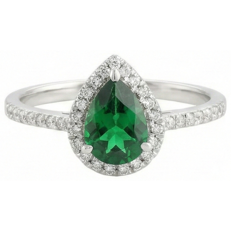 naturel pear diamant 4.50carats bague angle de côté