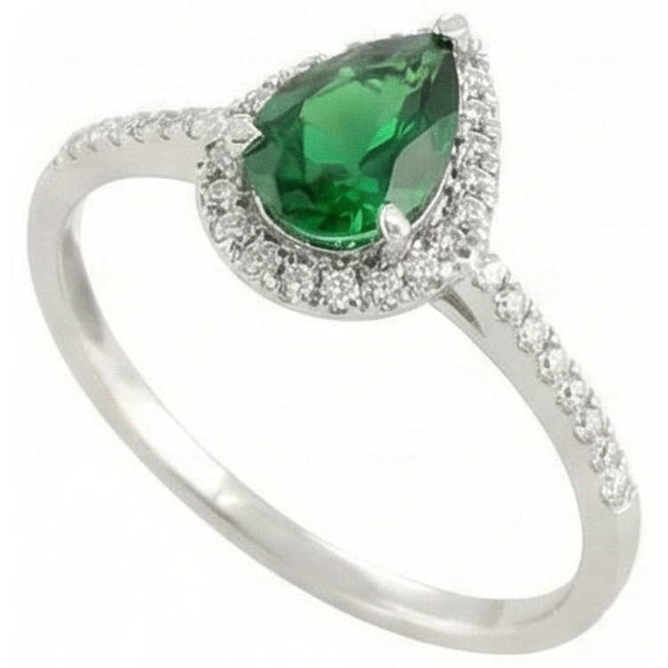 naturel pear diamant 4.50carats bague détail rapproché