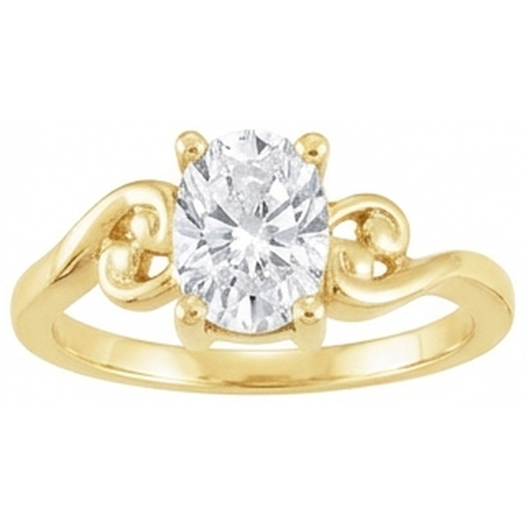 Diamant Fin Bague Solitaire 4,50-carats Or Jaune 14 Carats – vue de côté