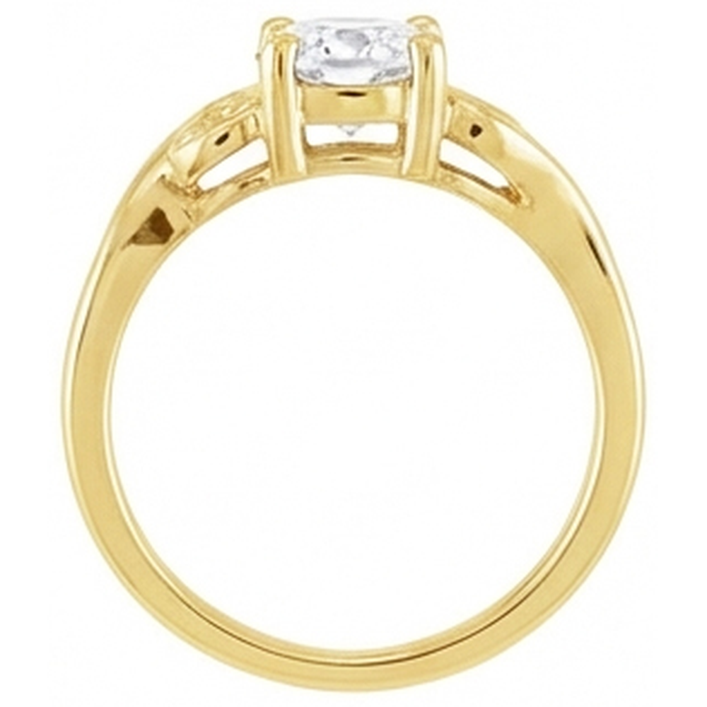 Taille Old Mine Diamant Fin bague en Or Jaune 14 Carats – vue de profil