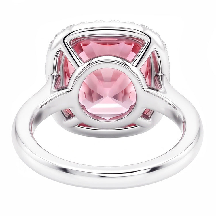 4.50 ct. Bague Diamant Naturels Extraits des Mines ( et non cultivés en laboratoire ) Coussin Saphir Rose