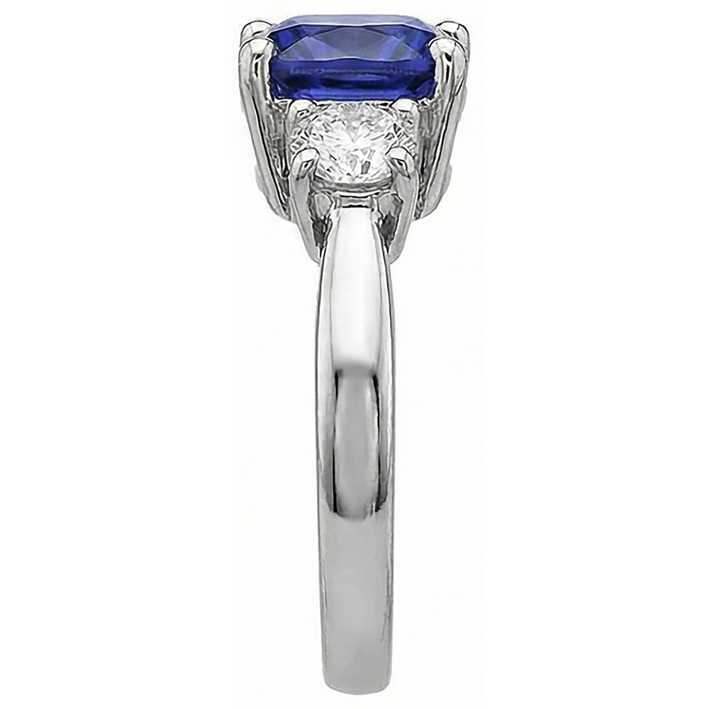 naturel round tanzanite 4.51carats bague vue de profil
