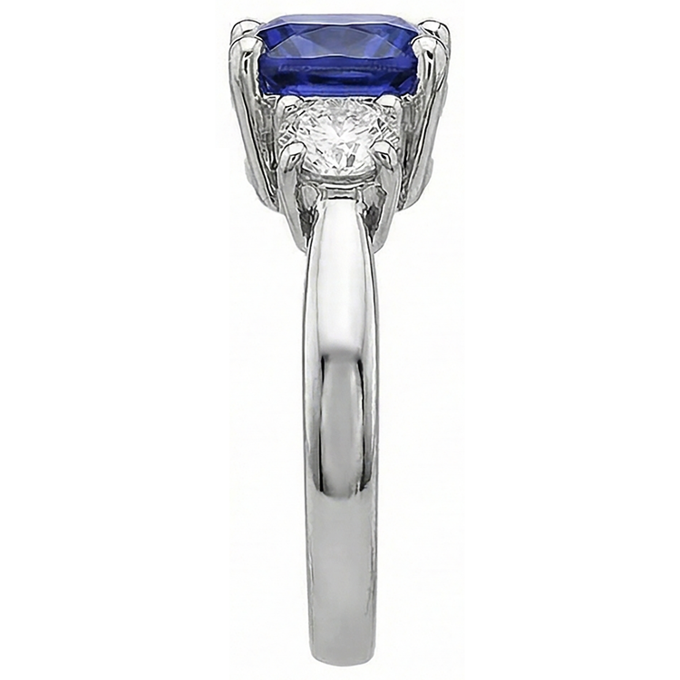 naturel round tanzanite 4.51carats bague vue de profil