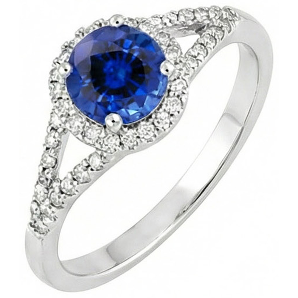naturel round diamant 4.51carats bague vue de face