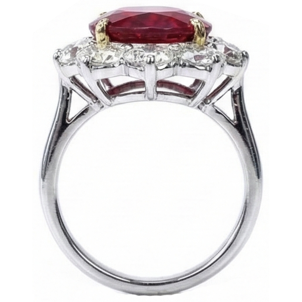 Rubis Sang de Pigeon Bague Pierre Précieuse – vue de côté
