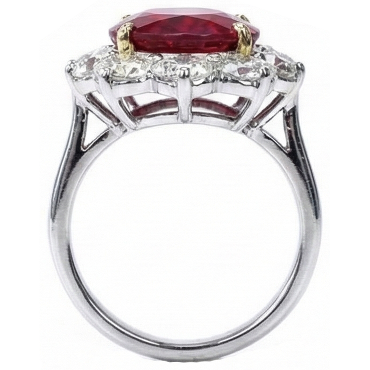 Rubis Sang de Pigeon Bague Pierre Précieuse – vue de côté