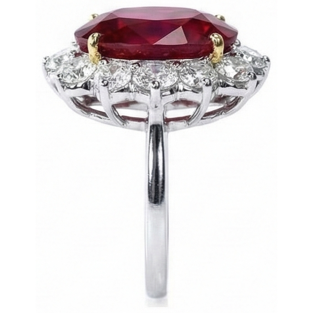 Rubis Sang de Pigeon Bague Pierre Précieuse – vue d'angle