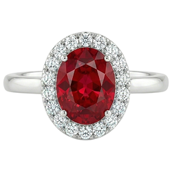 4.55 carats rubis avec diamants bague sertie or blanc 14 carats