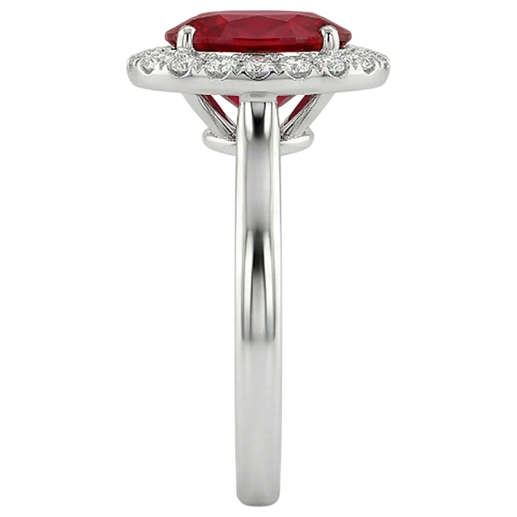 4.55 carats rubis avec diamants bague sertie or blanc 14 carats