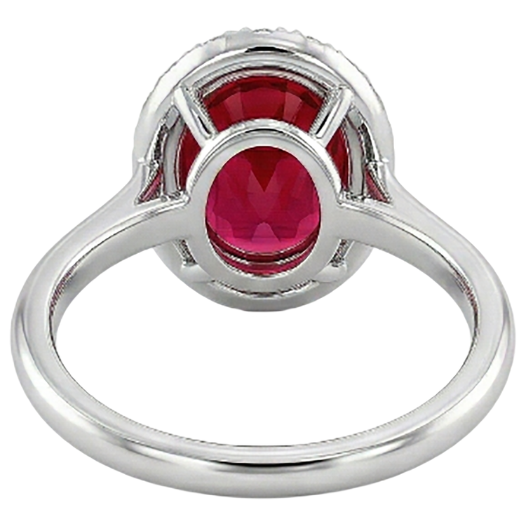 4.55 carats rubis avec diamants bague sertie or blanc 14 carats