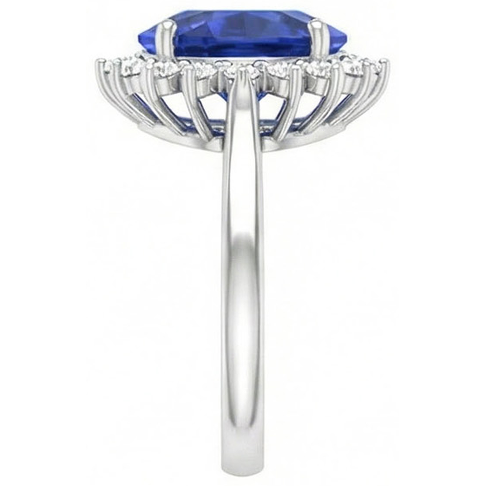 naturel trillion diamant 4.60carats bague vue de dessus