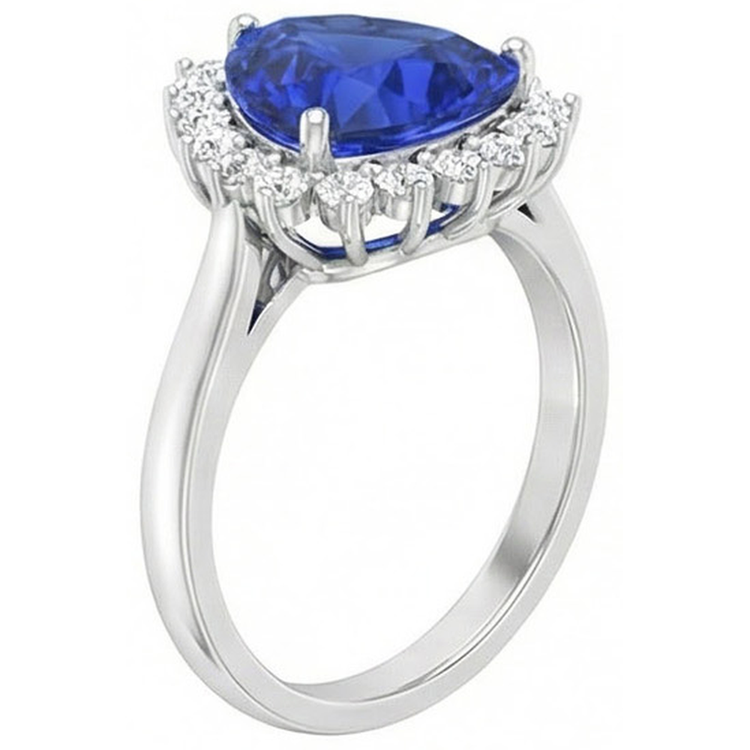 naturel trillion diamant 4.60carats bague détail rapproché