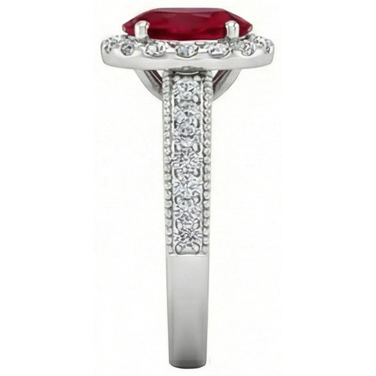 4.60 Carats Rubis Rouge Avec Diamants Naturels Extraits des Mines ( et non cultivés en laboratoire ) Bague Or Blanc 14K