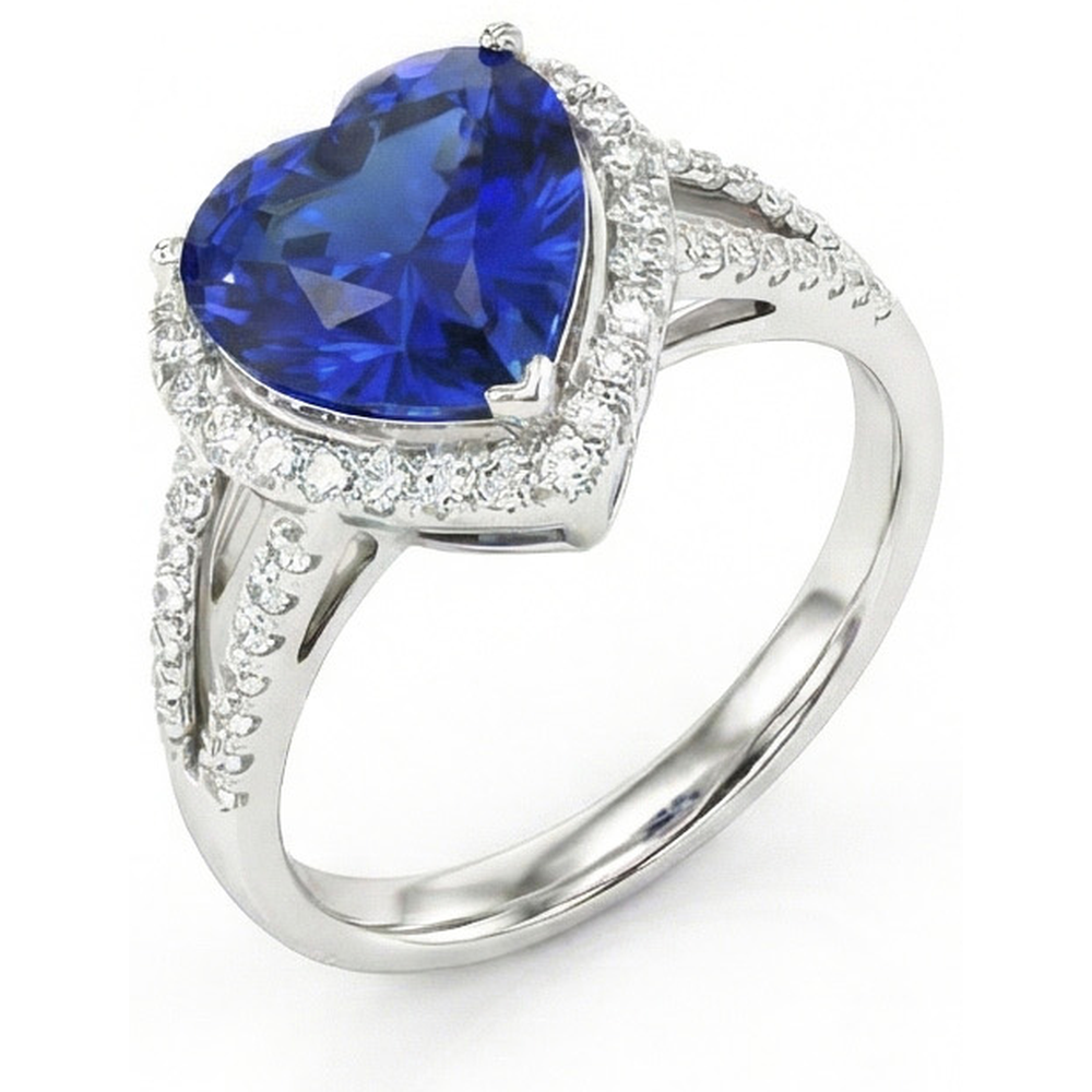 naturel heart diamant 4.60carats bague détail rapproché