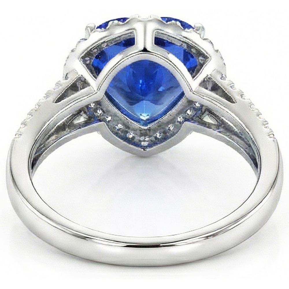 naturel heart diamant 4.60carats bague vue de dessus