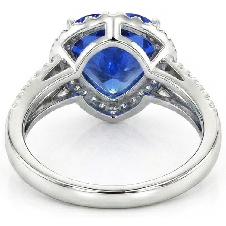 naturel heart diamant 4.60carats bague vue de dessus