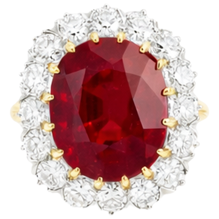 Exquis Rubis Birman Bague avec Gemme 4,70 carats – vue principale