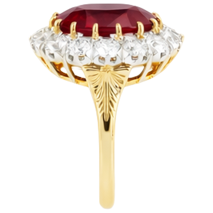 Rubis Birman Bague avec Gemme – vue de dessus