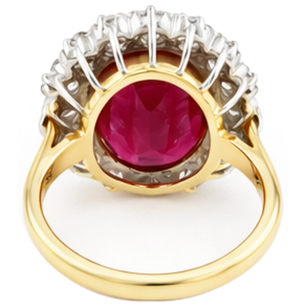 Bague avec Gemme Or 14K Bicolore avec Rubis Birman – vue arrière