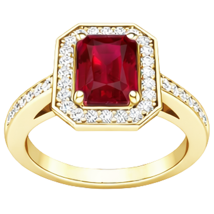 4.75 ct bague de mariage rubis taille émeraude rouge et diamants or jaune