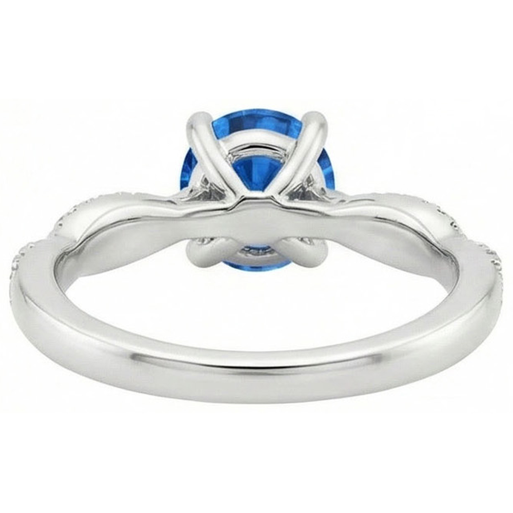 naturel round diamant 4.90carats bague sur blanc