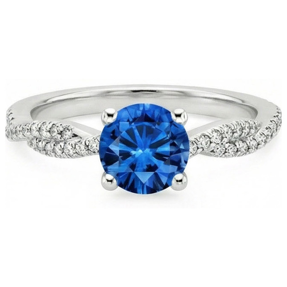 naturel round diamant 4.90carats bague angle de côté