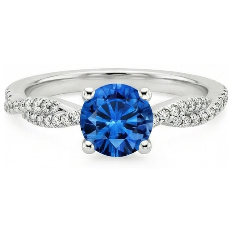 naturel round diamant 4.90carats bague angle de côté