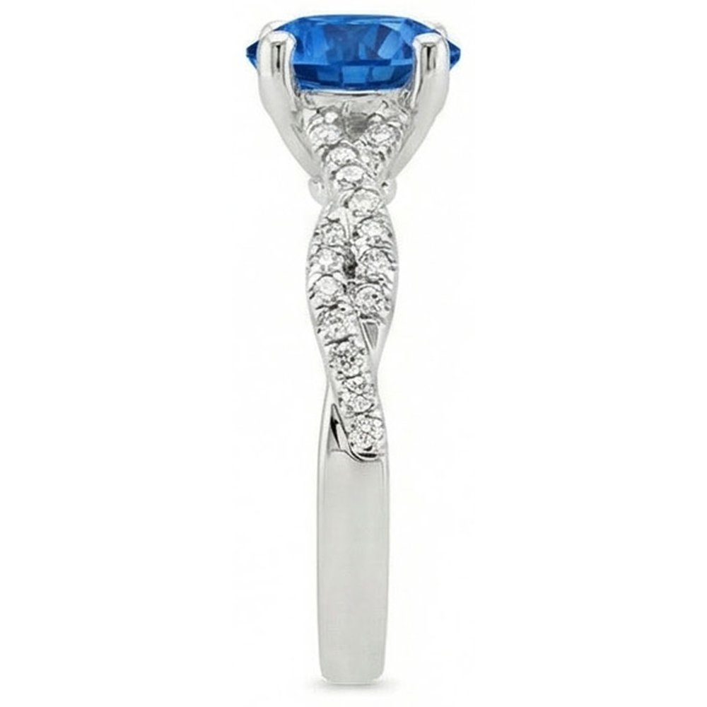 naturel round diamant 4.90carats bague vue de profil
