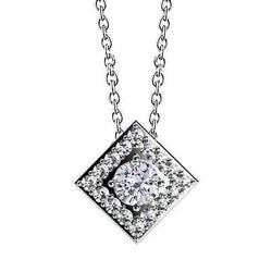 4 Carats Superbe Pendentif Naturel Diamants Taille Ronde Slide Collier Or Blanc