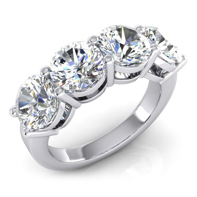 4 Pierre Rond Naturel Diamant Bague