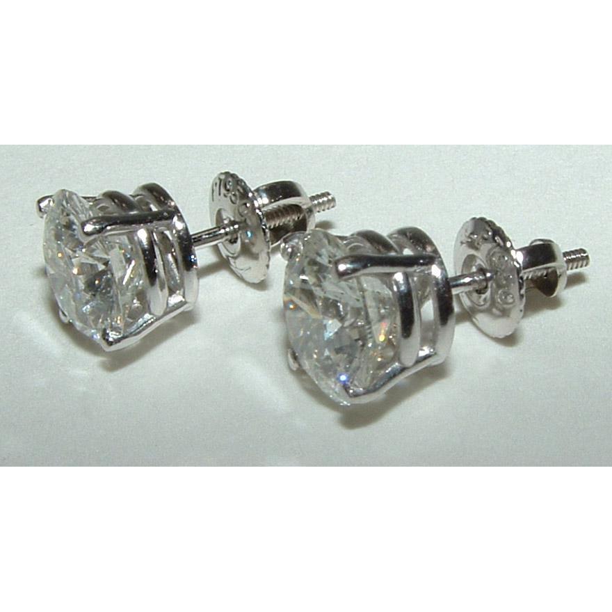 Diamant Fin Puces d'Oreilles 4 carats Platinum Rose Gold – vue principale