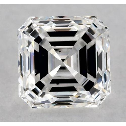 Diamant Asscher de 4 carats, non serti, couleur F, pureté VS1, très bonne taille.