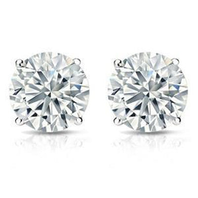 Pendants d'Oreilles Or Blanc 14 Carats avec Brillant – vue principale