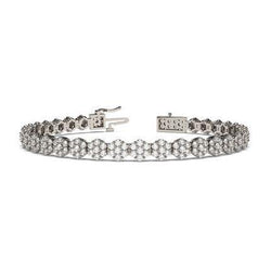 4,50 carats Diamant Bracelet Chaîne en Or 14K Blanc