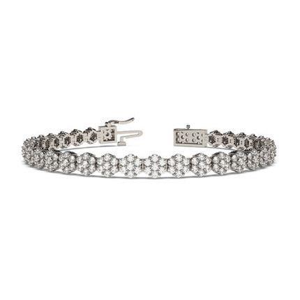 Diamant Bracelet Chaîne 4,50-carats Or 14K Blanc – vue principale