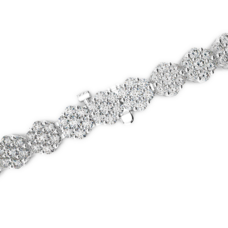 Diamant Bracelet Chaîne 4,50 carats Or 14K Blanc – vue de côté