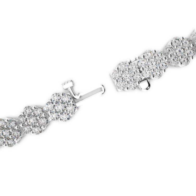 Diamant Bracelet Chaîne 4,50 carats Or 14K Blanc – vue d'angle