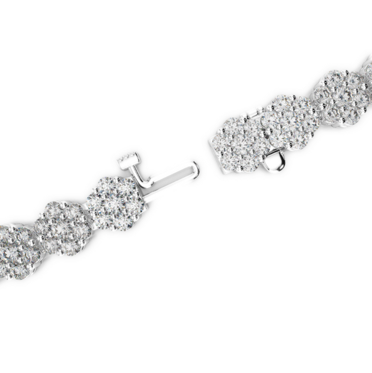 Diamant Bracelet Chaîne 4,50 carats Or 14K Blanc – vue d'angle